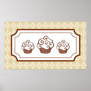 Cupcakes konsttryck poster
