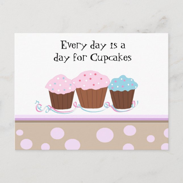 Cupcakes med en söt text vykort (Framsida)