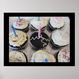 Cupcakes med ljus poster