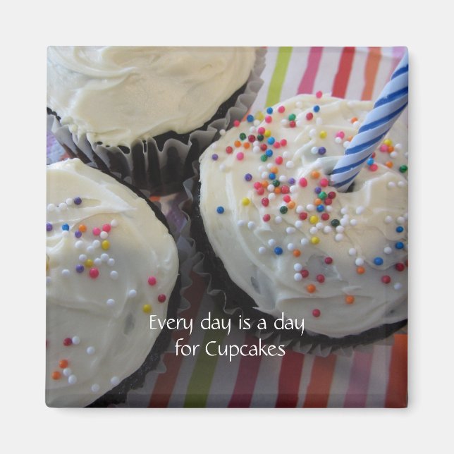 Cupcakes med söta fraser magnet (Framsidan)