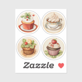 Cupcakes och koppar 11 klistermärken