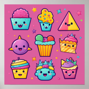 Cupcakes och söta gods poster