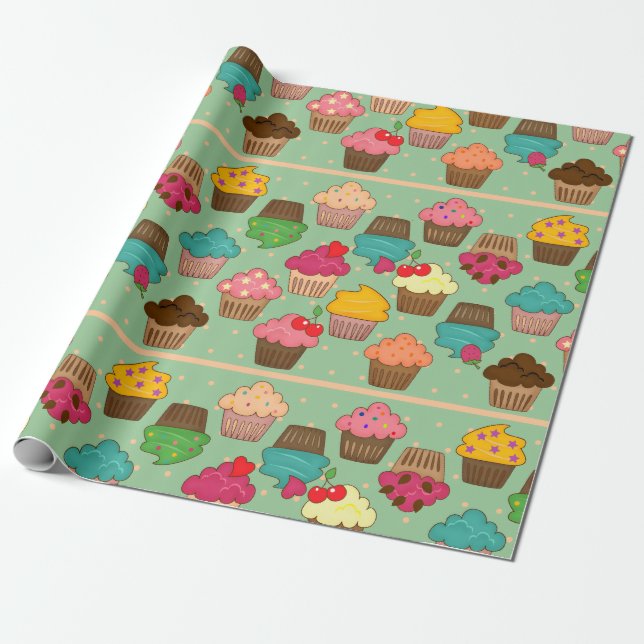 Cupcakes Presentpapper (Utrullad)