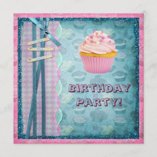 Cupcakes som socker Glittrande partihandlingar Inbjudningar