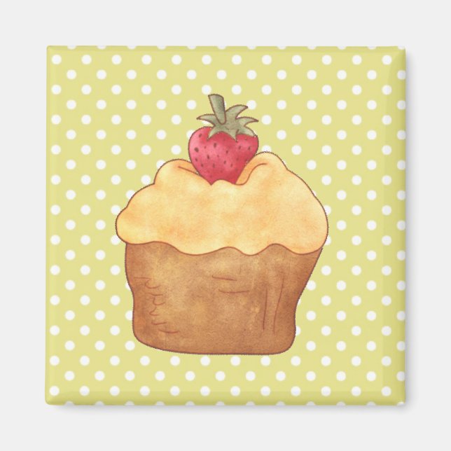 Cupcakes Tårtor Bakverk Magnet (Framsidan)