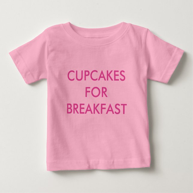 CUPCAKES TILL FRUKOST Rosa babybodysuit T Shirt (Framsida)