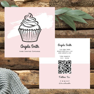 Cupcakes Trendig Webbplats Rosa Fyrkantigt Visitkort