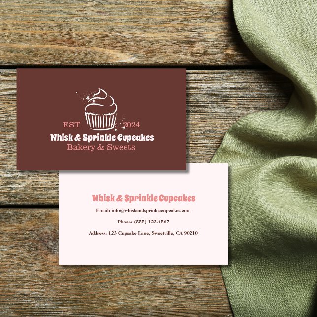 Cupcoa Baker Bakery Chef Catering Business Visitkort (Skapare uppladdad)