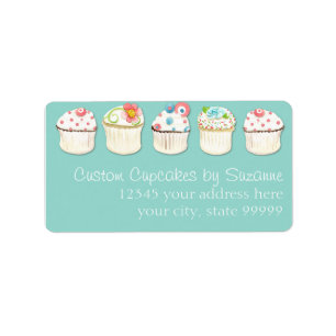 Cupcoa Dessert Baking Bakery Business Identity Adressetikett