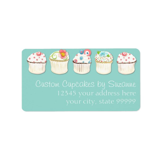 Cupcoa Dessert Baking Bakery Business Identity Adressetikett (Framsidan)