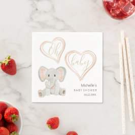 Cupe Spring Elefant Vattenfärg Illustration Pappersservett