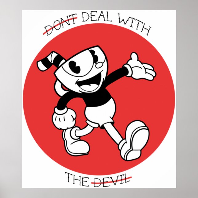 Cuphead-Dont handlar om djävulen Poster (Framsidan)