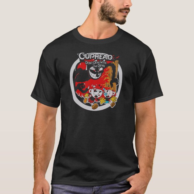 Cuphead Mugman Don't Deal with The Devil 2017 T Shirt (Framsida)