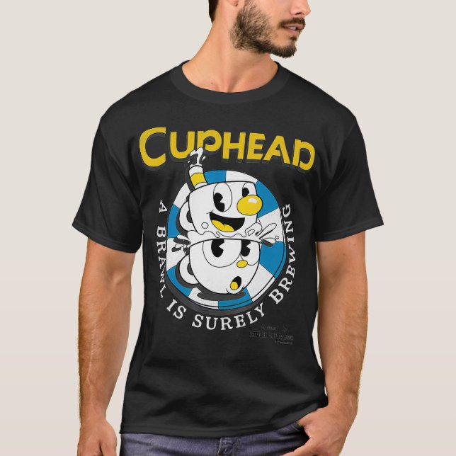 Cuphead Mugman Poker Chip Brewing Brawl T Shirt (Framsida)