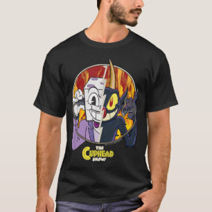 Cuphead show Kung Dice och Djävulen Split Pos T Shirt