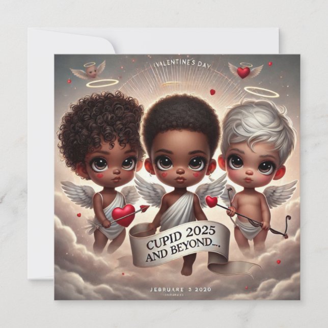 Cupid 2025 och utöver trio CupidFlat Greeting Card Kort (Framsida)