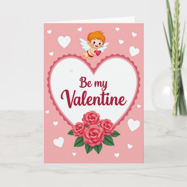 Cupid Alla hjärtans dag Rosor Kort (Framsida)