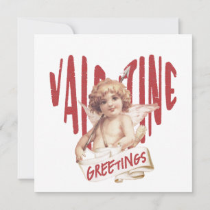 Cupid Alla hjärtans hälsningar Rött hjärta Kärlek Julkort