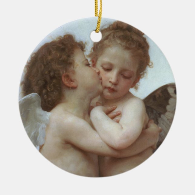 Cupid and Psyche as children - William Bouguereau Julgransprydnad Keramik (Framsidan)