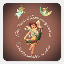 CUPID ÄNGEL DEKAL | VINTAGE ESTETISK DEKORATIV FYRKANTIGT KLISTERMÄRKE