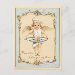 Cupid Angel Heart Vintage Reproduction Vykort