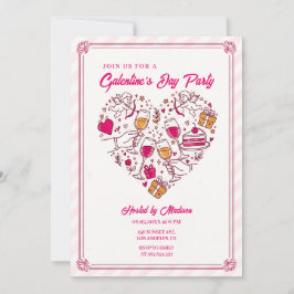 Cupid Angels Galentines Invitation Heart Design Inbjudningar