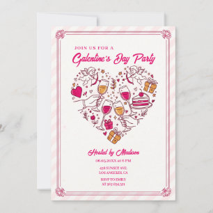 Cupid Änglar Galentines Inbjudan Hjärtformad Desig