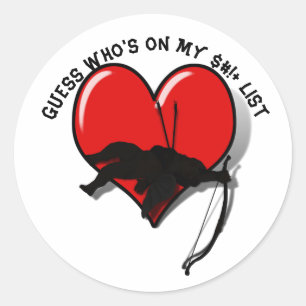 Cupid Anti Alla hjärtans dag  Runt Klistermärke