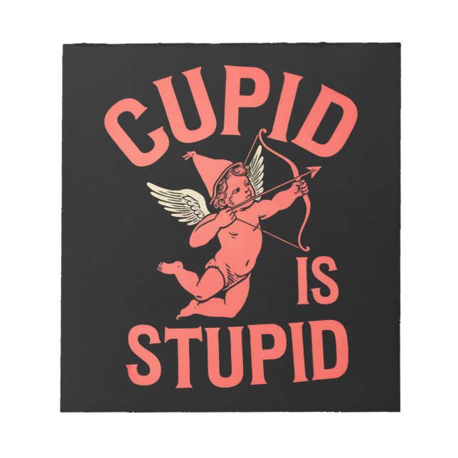 Cupid är dum rolig Alla hjärtans dag Anteckningsblock (Framsida)