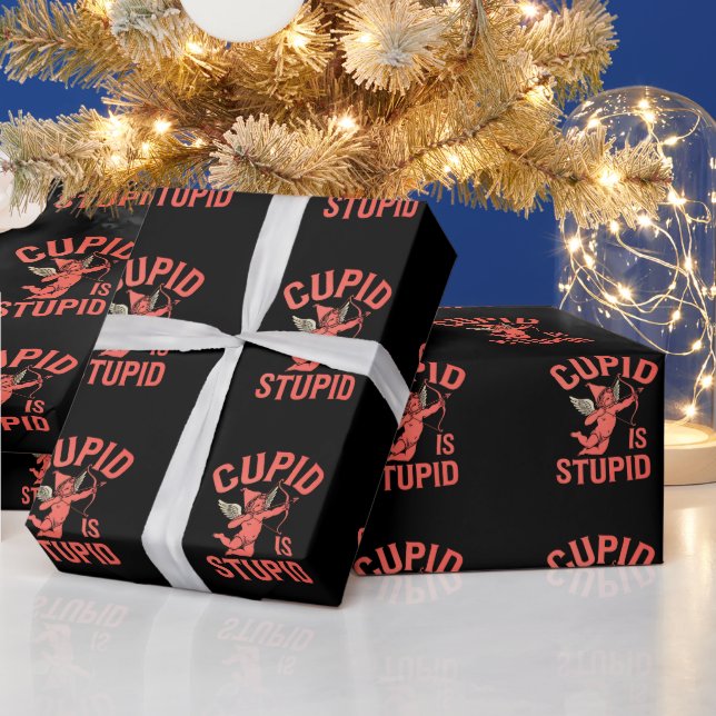Cupid är dum rolig Alla hjärtans dag Presentpapper (Helgdagar)