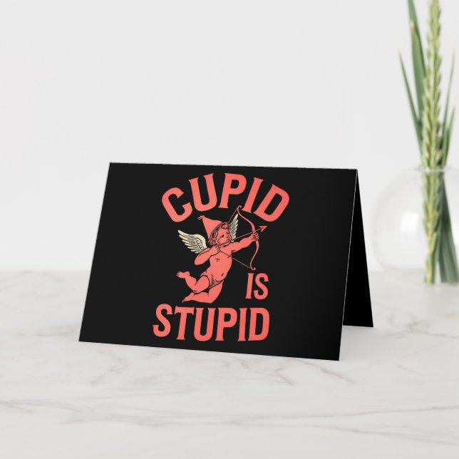 Cupid är dum rolig Alla hjärtans dag Tack Kort (Framsida)