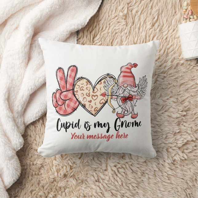 Cupid är min Gnome Personlig Valentiness Kudde (Filt)