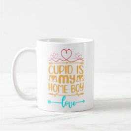 Cupid är My Home Boy Glossy Trendig Valentine Kaffemugg