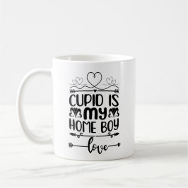 Cupid är My Home Boy Romantic Trendig Valentine Kaffemugg