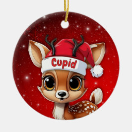 Cupid Baby Deer, Fawn, Doe, Reindeer🦌 🎄 Julgransprydnad Keramik