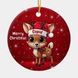 Cupid Baby Deer, Fawn, Doe, Ren🦌 🎄 Julgransprydnad Keramik