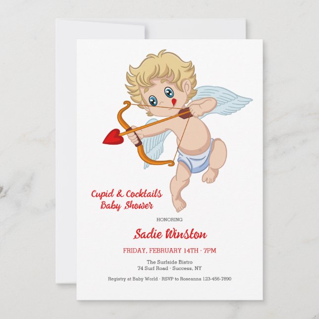 Cupid Baby Shower-inbjudan Inbjudningar (Framsida)