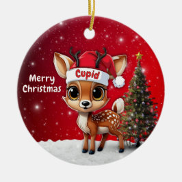 Cupid Babyhjort, Hjort, Dovhjort, Ren🦌 🎄 Julgransprydnad Keramik