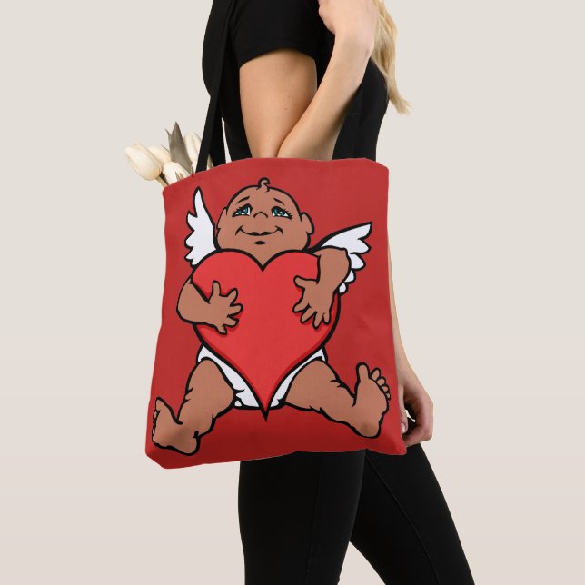 Cupid Bags Valentines Cupid Tote bags personalize Tygkasse (Närbild)