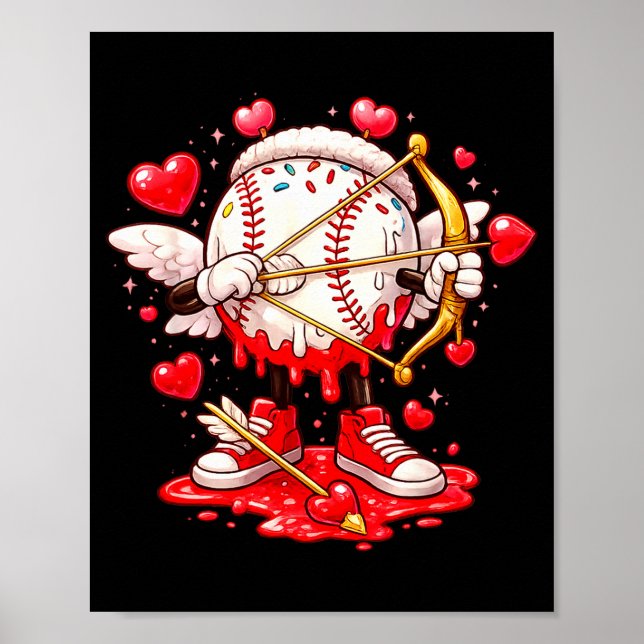 Cupid Baseboll Dropp Glasskläder Ung Pojke Val Poster (Framsidan)