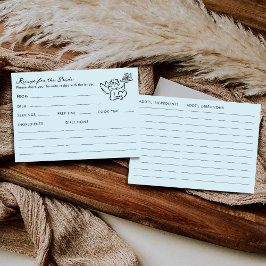 Cupid Blue Bridal Shower Recipe For The Bride Tilläggskort