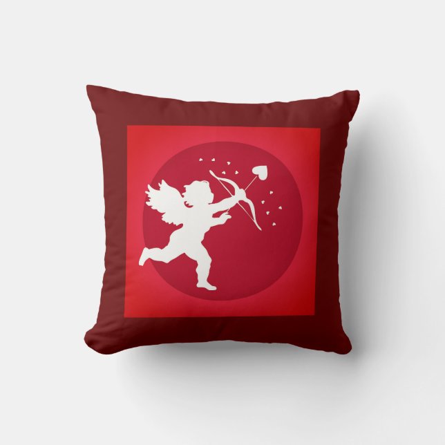 Cupid Bow Kärlek Valentine Red Kudde (Framsida)
