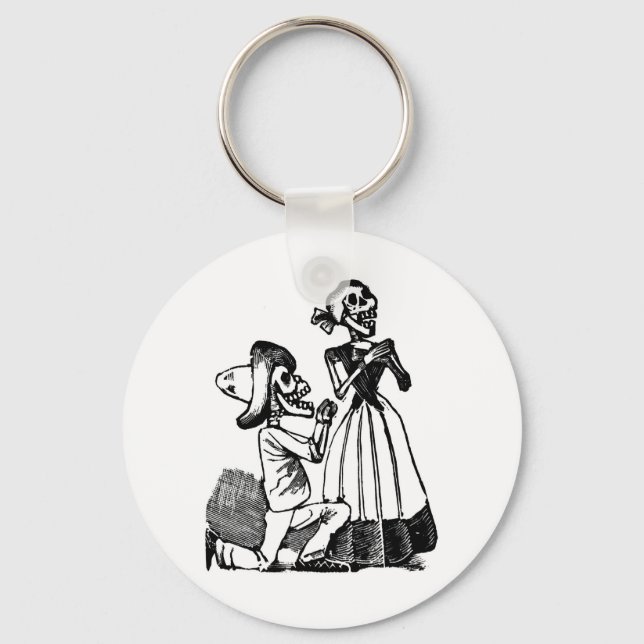 Cupid Calavera, Skeleton Älskare c 1900-talet Nyckelring (Framsida)