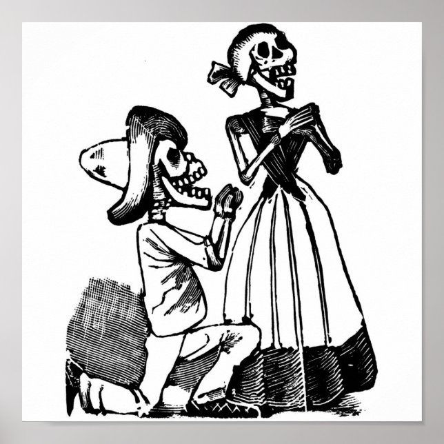 Cupid Calavera, Skeleton Älskare c 1900-talet Poster (Framsidan)