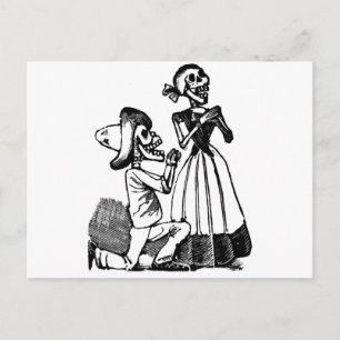 Cupid Calavera, Skeleton Älskare c. 1900-talet Vykort