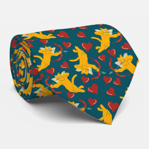 Cupid Cats Valentine Day Orange, Red and Blue Slips