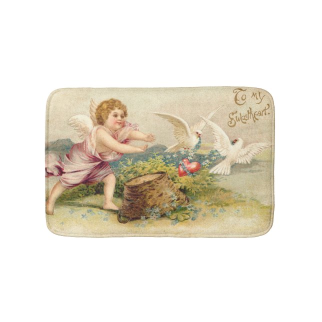 Cupid Cherub Angel Dove Heart Badrumsmatta (Framsidan)