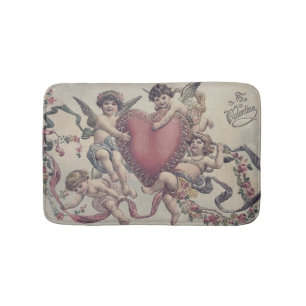Cupid Cherub Angel Heart Flowers Badrumsmatta