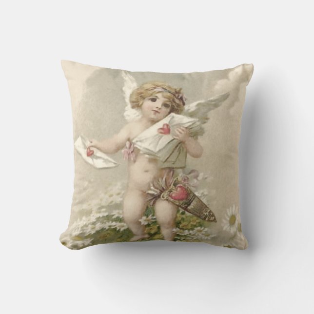 Cupid Cherub Angel Valentine Daisy Kudde (Framsida)