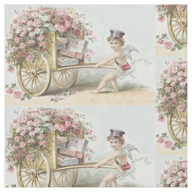 Cupid Cherub Ro Valentine Carriage Tyg (Närbild)